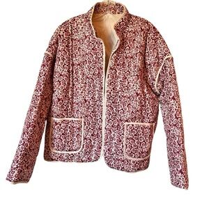 NWOT Women’s Floral Print Quilt Jacket Casual Cozy Cropped Puffer Jacket
